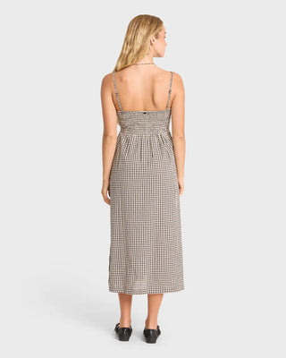 Beach Check Midi Dress - White/Black // Billabong