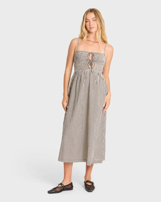 Beach Check Midi Dress - White/Black // Billabong