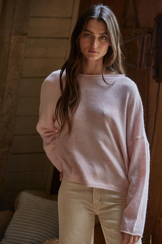 Easy Days Ahead Sweater - Baby Pink