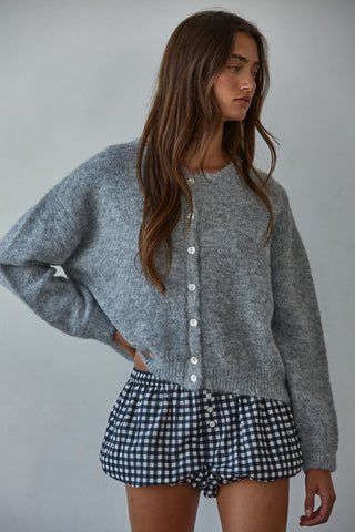 Lucas Cardigan Top - Heather Grey