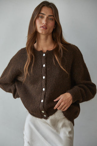 Lucas Cardigan Sweater - Dark Chocolate