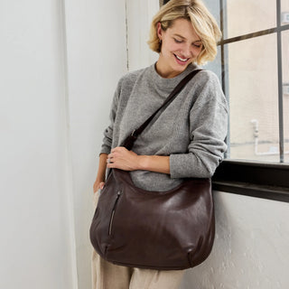Beacon Stain-Washed Leather Shoulder Bag - Brown // Latico Leathers
