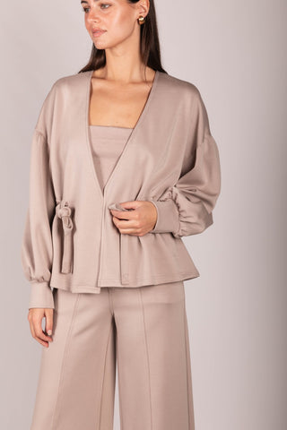 Butter Modal Wrap Cardigan - Taupe