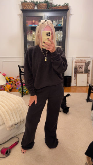 Marley Inside Out Fleece Pants Vintage Black // Perfect White Tee