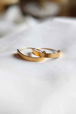Edge Hoops Earrings - Gold