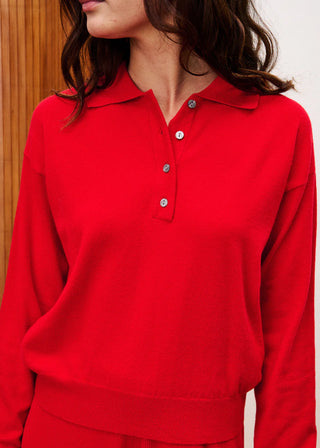 Chedid Red Button Sweater