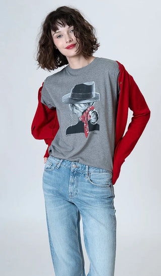 Come and Go Mushie Tee - Heather Grey