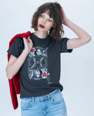 Queen Mushie Tee - Worn Black