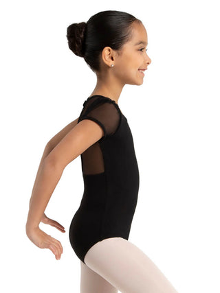 11311C Puff Sleeve Keyhole Back Leotard - Black