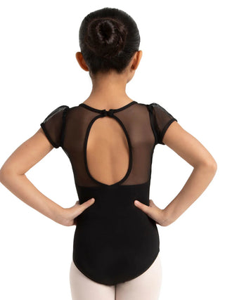 11311C Puff Sleeve Keyhole Back Leotard - Black