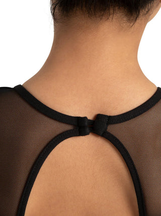 11311C Puff Sleeve Keyhole Back Leotard - Black