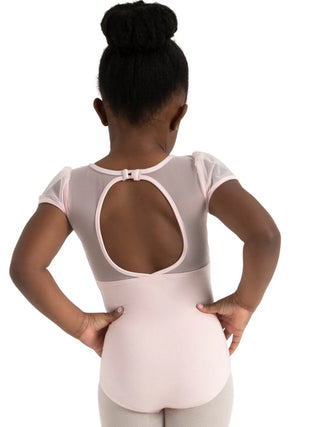 11311C Puff Sleeve Keyhole Back Leotard - Pink
