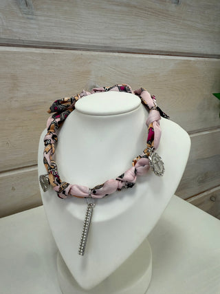 Silk Scarf Charm Necklace