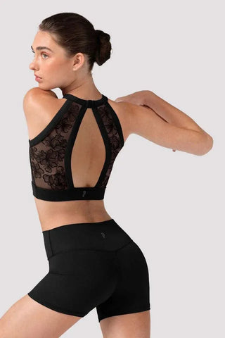 Z30004  Embroidery Crop Top / Black