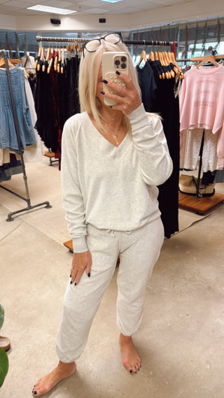 Perfect White Tee- Sonny Loop Terry Sinead- Oatmeal