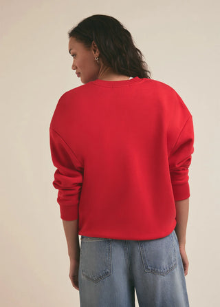 Favorite Daughter The Collegiate Sweatshirt - Haute Rouge with White