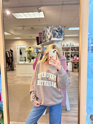 The Collegiate Sweatshirt - Soft Taupe/Gardenia // Favorite Daughter