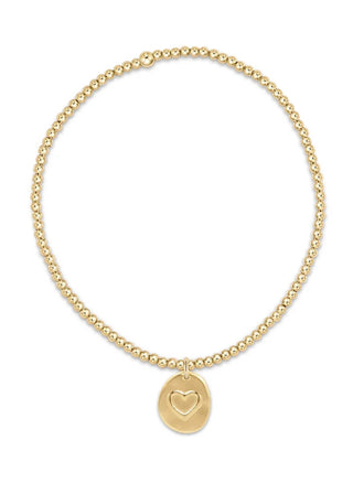 Classic Gold 2mm Bead Bracelet - Inspire Love Small Gold Charm / Enewton