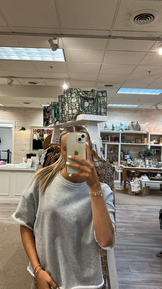 Ezra Dry French Terry Short Sleeve Sweatshirt - Medium Heather Grey // Perfect White Tee