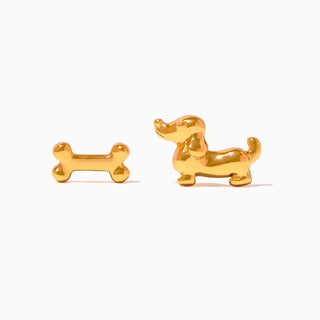 Teeny Tiny Bone Appetit Studs - Gold