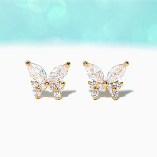 Remember Me Butterfly Studs- Gold