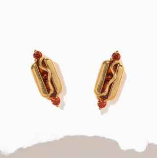 Hot Dogs Studs- Gold