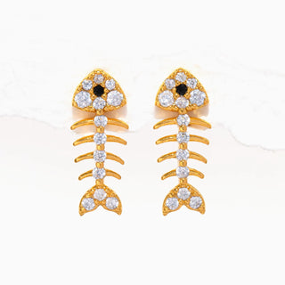Bone to Pick Earrings- Gold