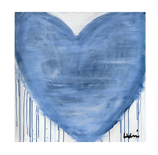 Forget Me Not Drippy Heart Block of Love Acrylic Mini Art // Kerri Rosenthal
