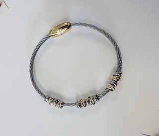 Elara Twisted Two Tone Cable Bracelet