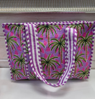 Quilted Print Tote Bag - Large