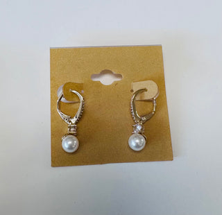 Layla CZ Drop Pearl Earring