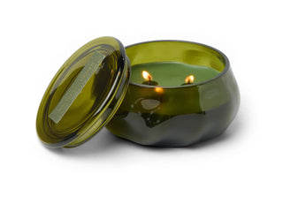 Basalt Green 10oz Organic Shaped Tinted Glass Candle - Wild Fig & Cedar