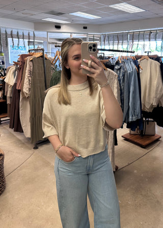 Amber Short Sleeve Sweater Oatmeal