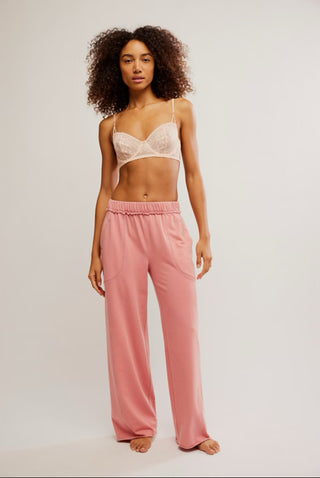 Free People Dont Wait Up Lounge Pant - Rose Dawn