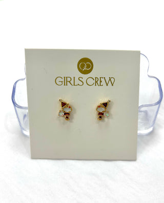 Santa's Kiss Studs-Gold//Girls Crew
