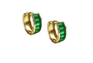 Peyton Emerald CZ Huggies