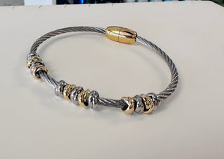Elara Twisted Two Tone Cable Bracelet