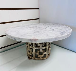 Marble & Brass Pedestal 6”