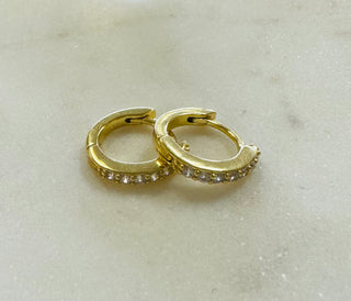 Gold Rhinestone Hoop Earrings