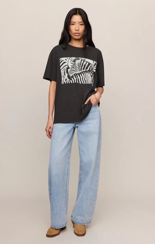 Zebra Graphic Boyfriend Tee - Black Sand / Z Supply