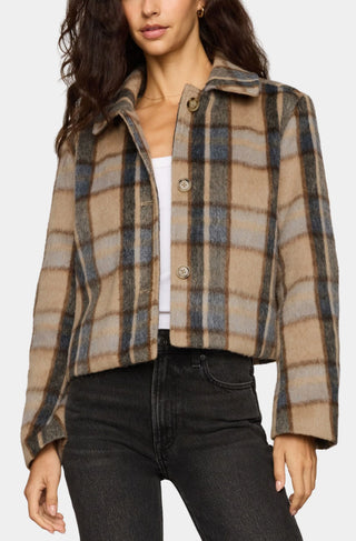 Petra Plaid Shrunken Jacket - Light Toffee // Z Supply