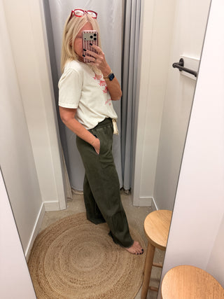 Ryan Wide Leg Pants // Olive