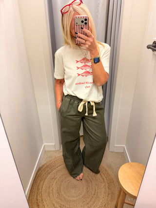 Ryan Wide Leg Pants // Olive