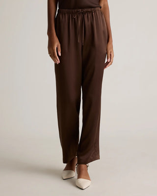 Autumn Wide Leg Satin Pants - Cacao