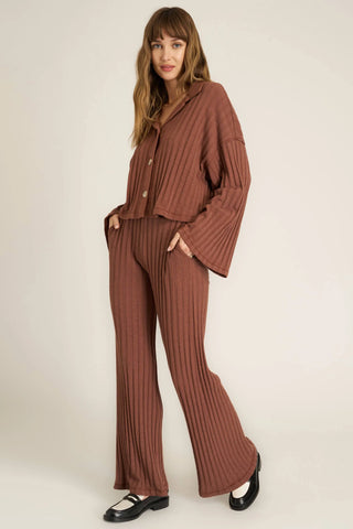 Lights Out Rib Pant - Russet Brown Project Social T