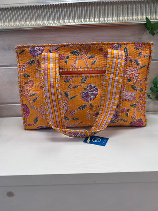 Quilted Print Tote Bag - Large