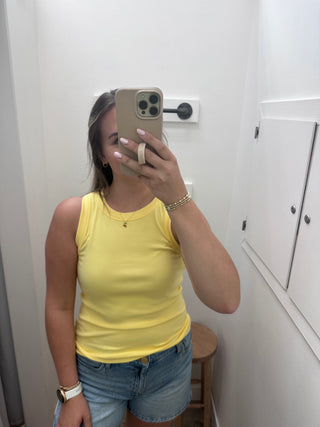 Sarah Basic Ribbed Tank Top - Daisy