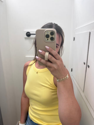 Sarah Basic Ribbed Tank Top - Daisy