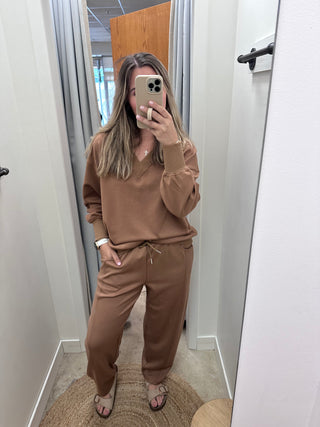 Danika Butter Modal Barrel Leg Pants - Latte