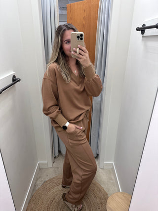 Danika Butter Modal Barrel Leg Pants - Latte